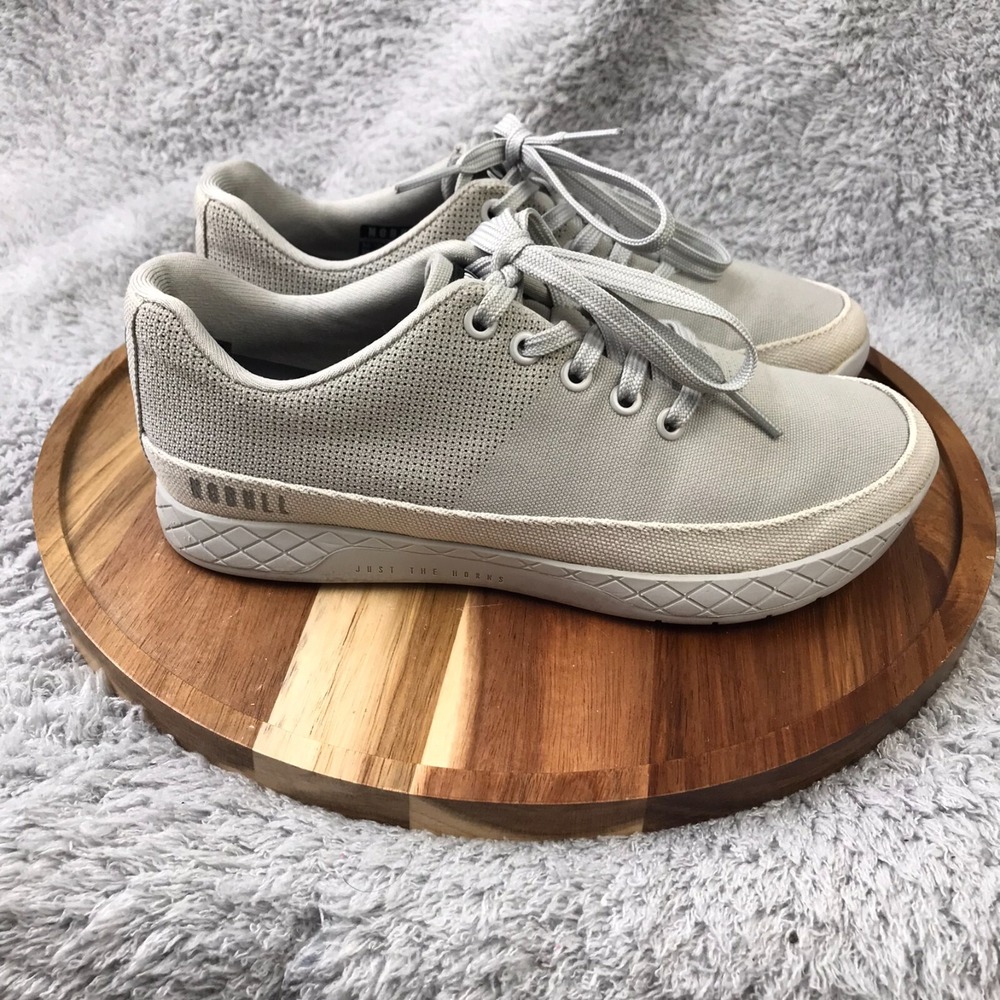 NoBull Canvas Trainers Mens 6 Womens 7.5 Gray Gym CrossFit Running Sneakers Shoe